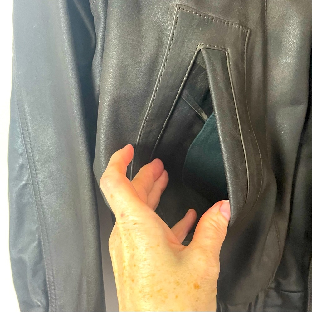 London Fog Leather Coat Zip and Button Zip Out Lining Brown 48 - Picture 3 of 14